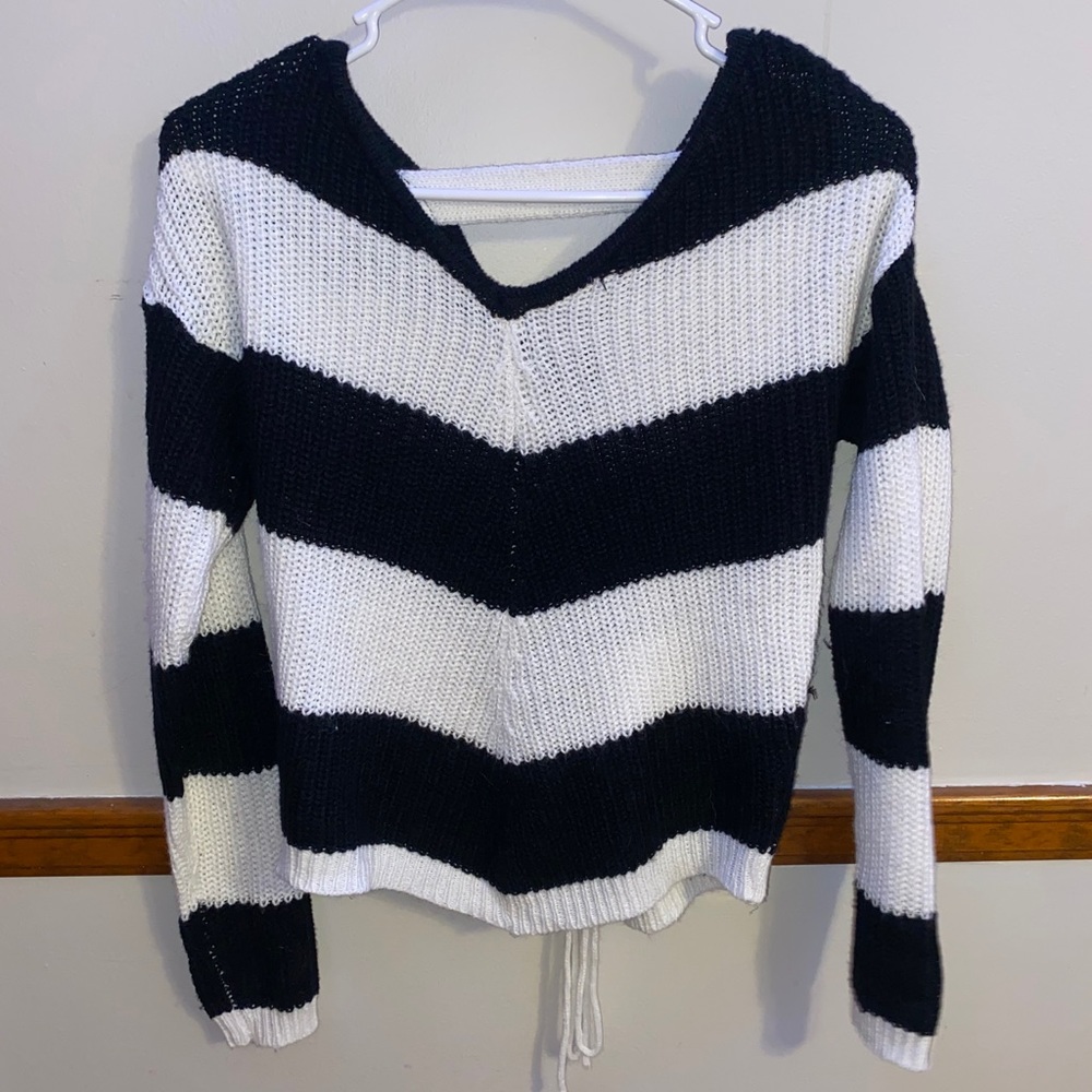 Black and white striped sweater